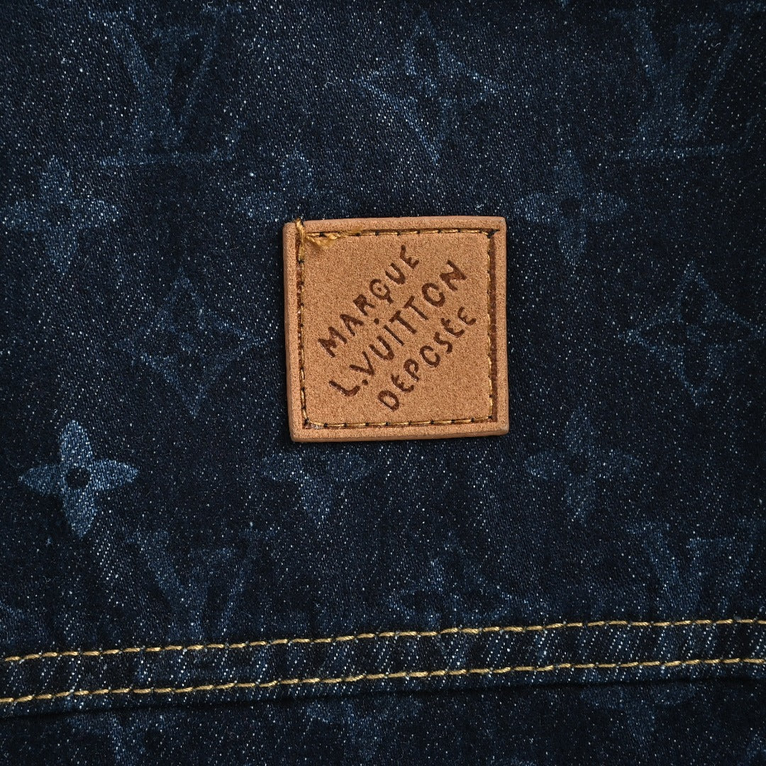Louis Vuitton Monogram Denim Workwear Zip Jacket in Dark Indigo