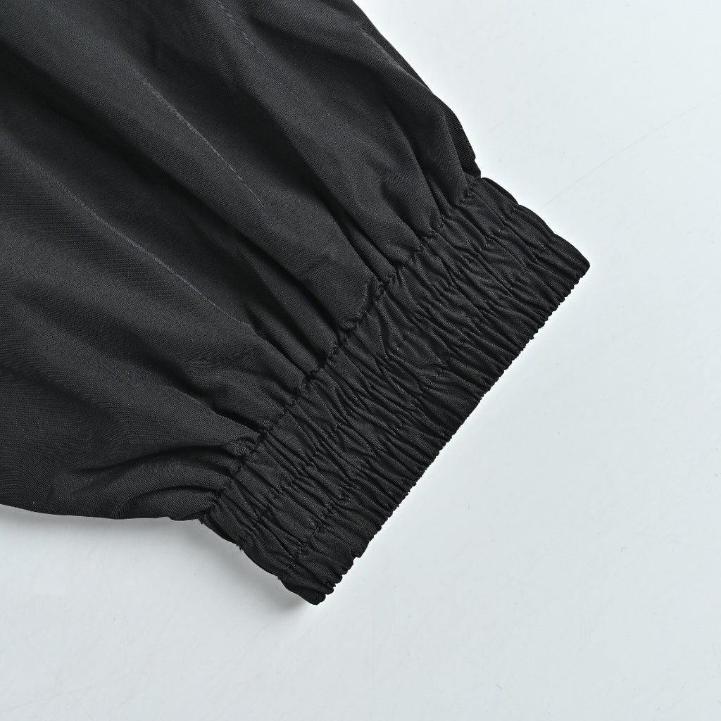 Balenciaga Black Embroidered Logo Cotton Poplin Stand-Collar Jacket