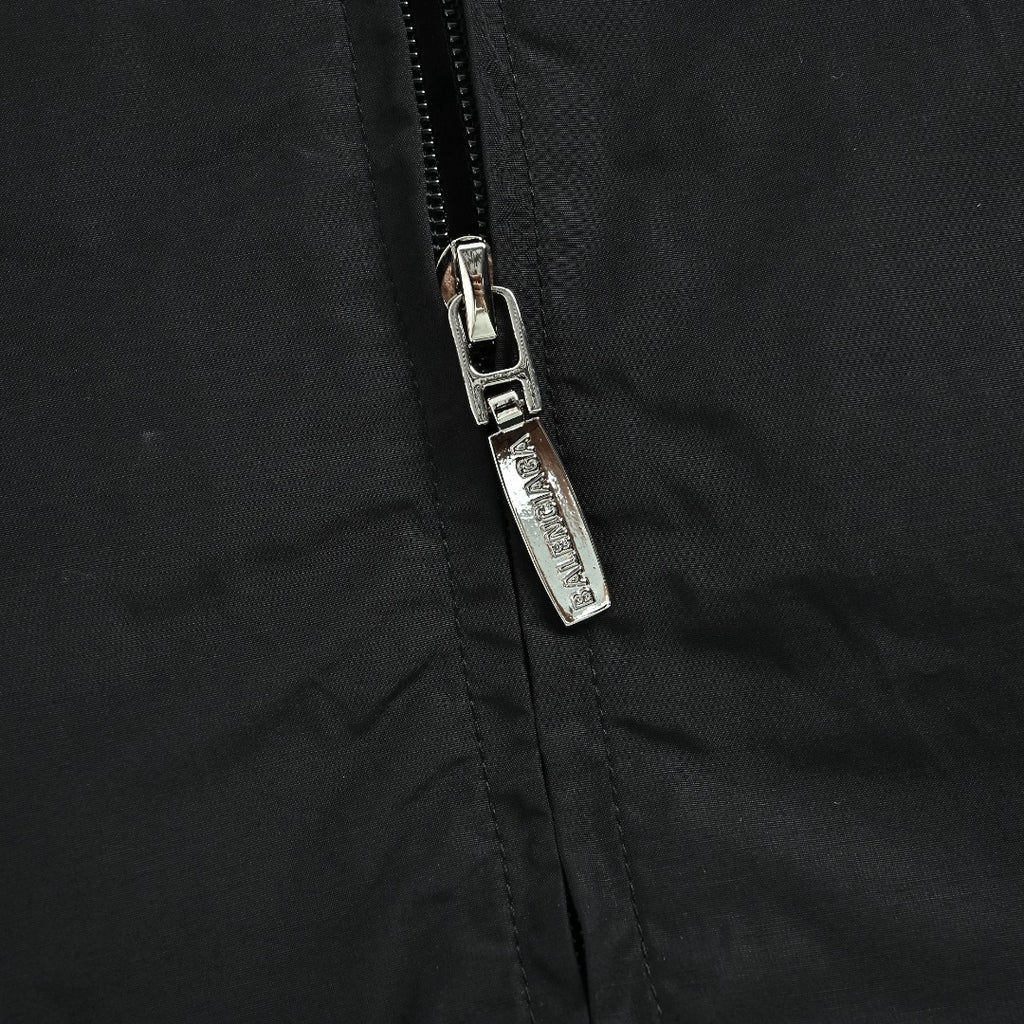 Balenciaga Black Embroidered Logo Cotton Poplin Stand-Collar Jacket