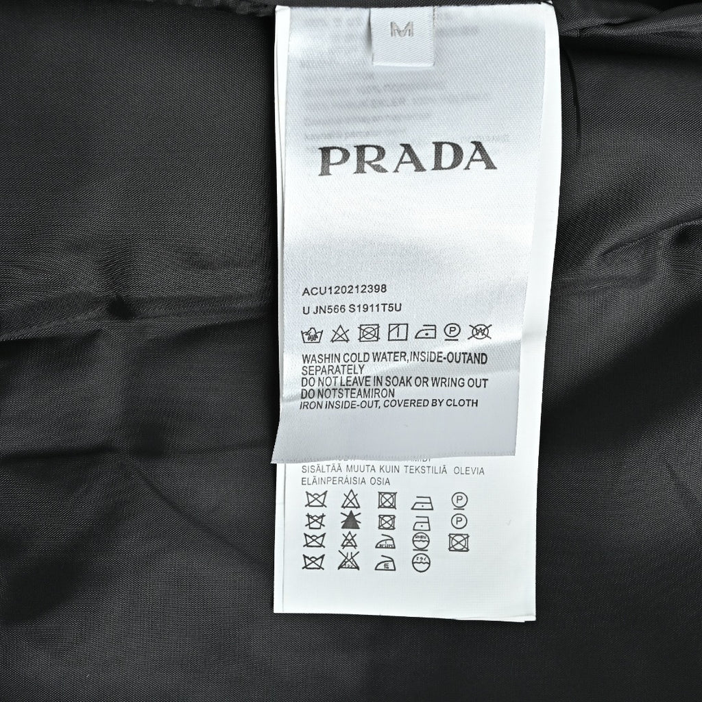 Prada Black Varsity Jacket with Logo Chest Pocket