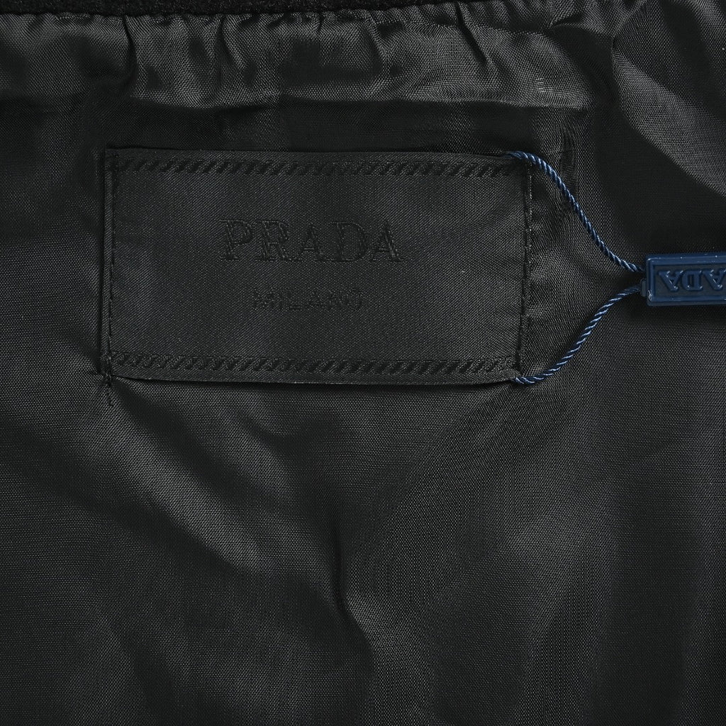 Prada Black Varsity Jacket with Logo Chest Pocket