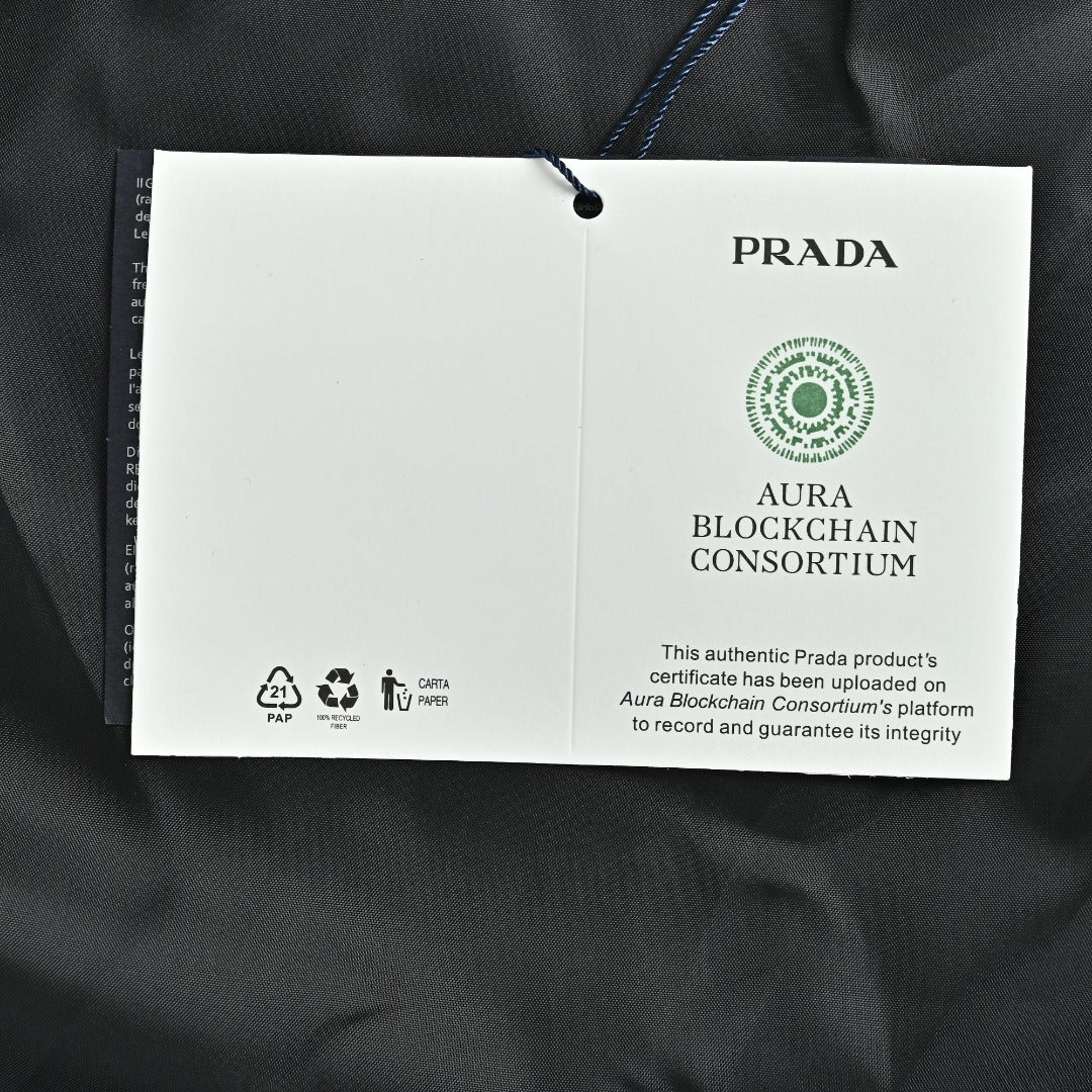 Prada Black Varsity Jacket with Logo Chest Pocket