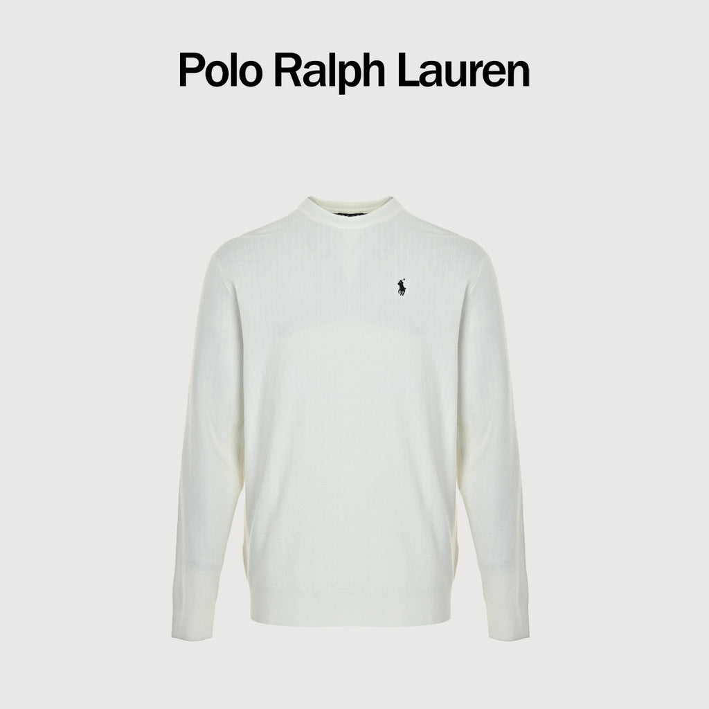 Ralph Lauren Unisex Embroidered Pony Crewneck Sweater | Ivory