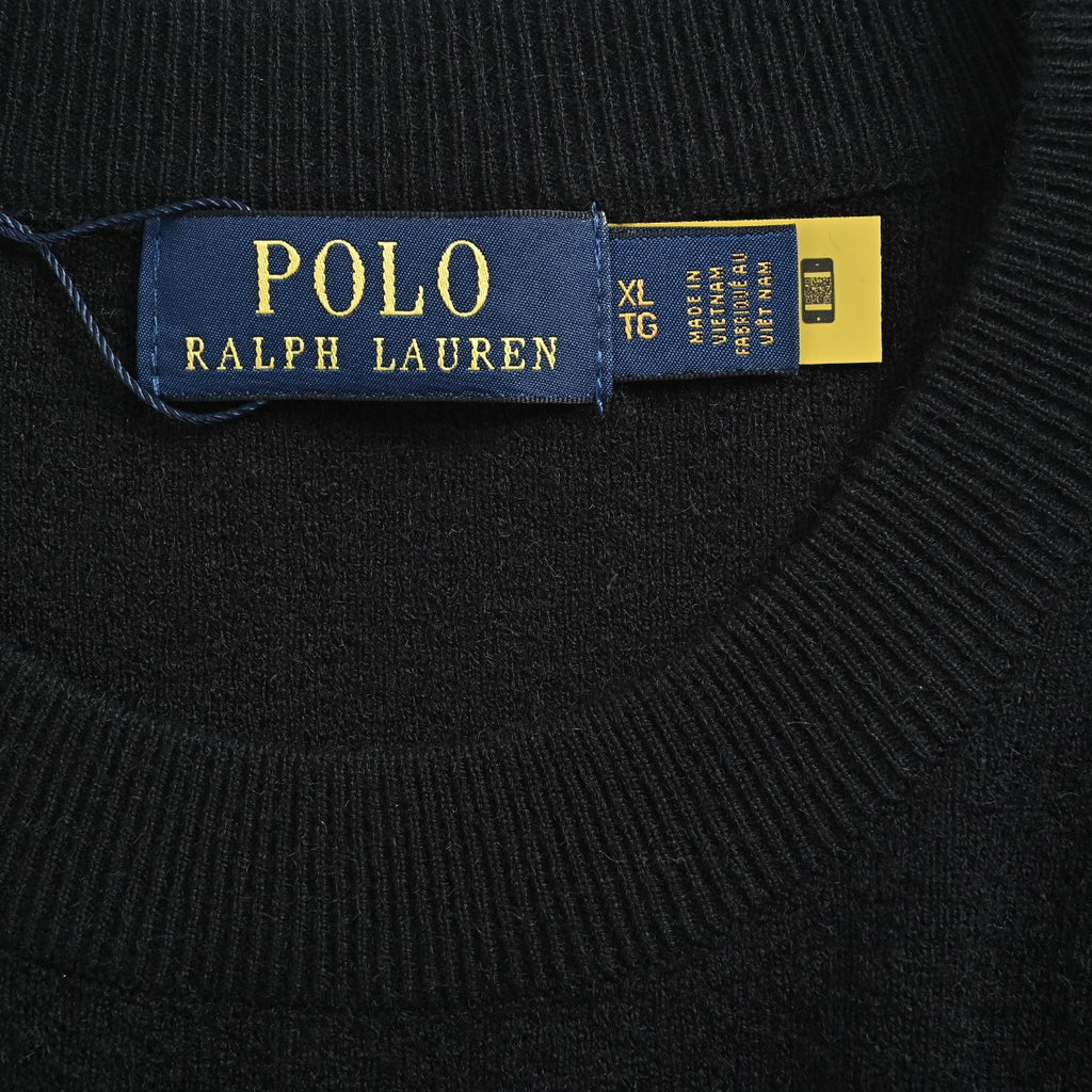 Ralph Lauren Unisex Embroidered Pony Crewneck Sweater | Black