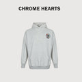 Chrome Hearts Multicolor Horseshoe Embroidered Distressed Hoodie | Light Grey