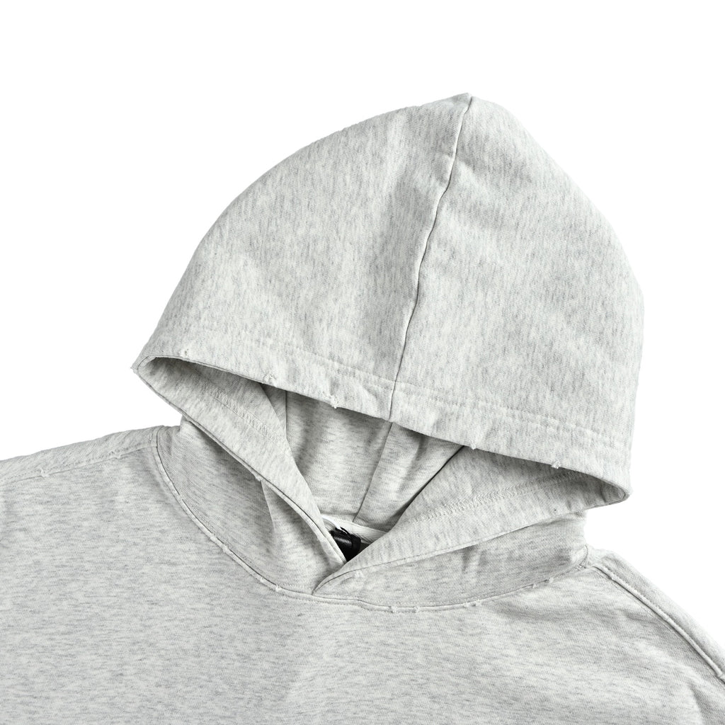 Chrome Hearts Multicolor Horseshoe Embroidered Distressed Hoodie | Light Grey