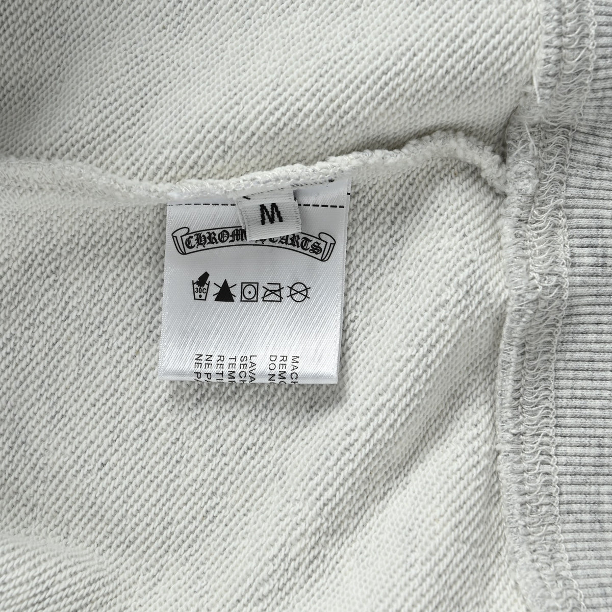 Chrome Hearts Multicolor Horseshoe Embroidered Distressed Hoodie | Light Grey