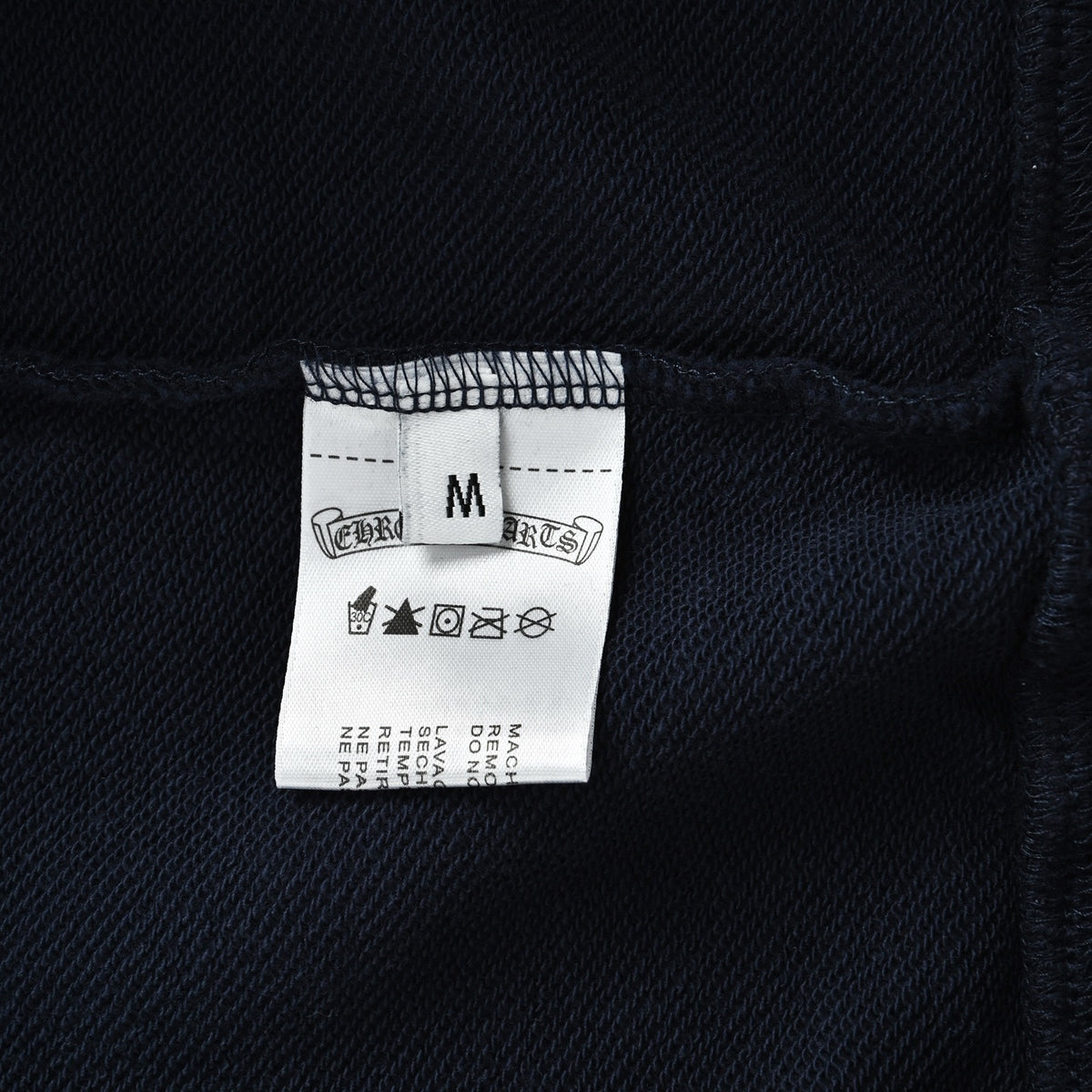 Chrome Hearts Horseshoe Logo Embroidered Distressed Hoodie | Navy