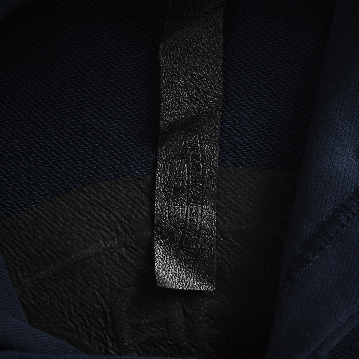 Chrome Hearts Horseshoe Logo Embroidered Distressed Hoodie | Navy