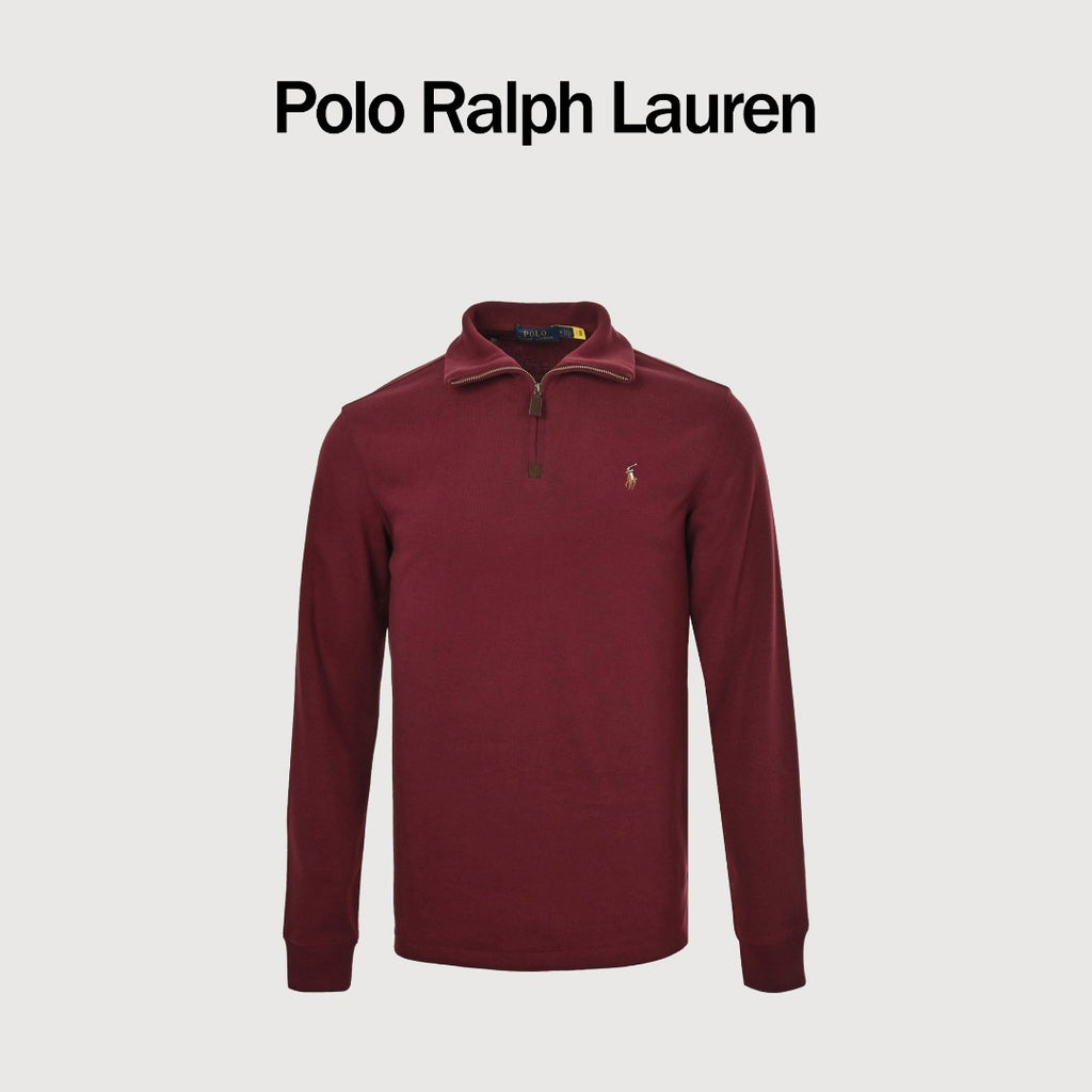 Ralph Lauren Embroidered Pony Half-Zip Sweatshirt | Burgundy