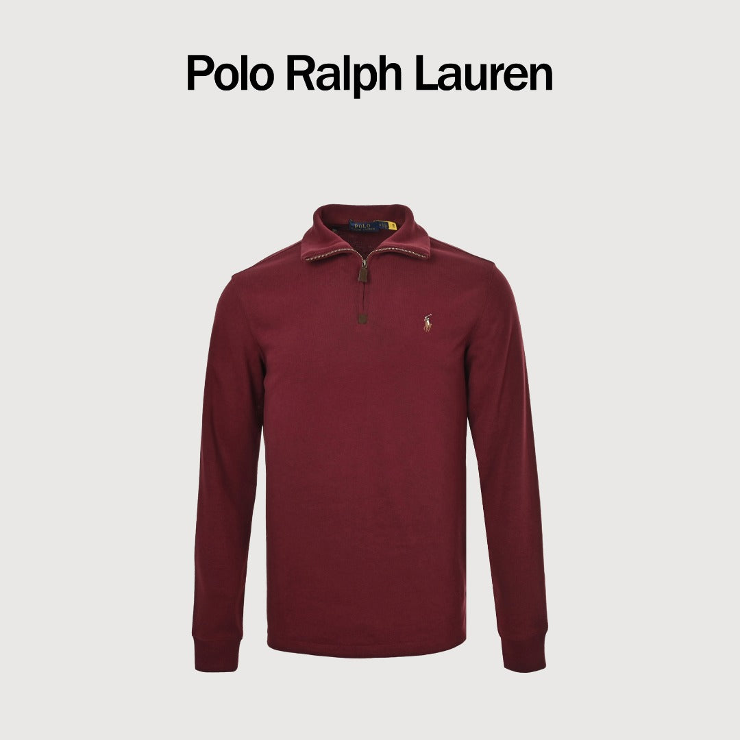 Ralph Lauren Embroidered Pony Half-Zip Sweatshirt | Burgundy
