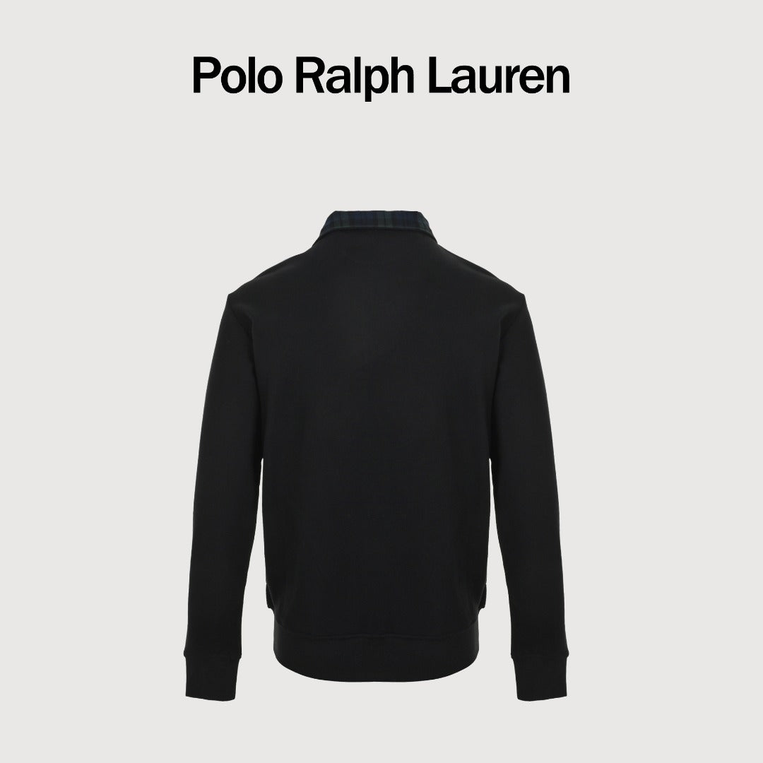 Ralph Lauren Gold Pony Embroidered Half-Zip Sweatshirt | Black