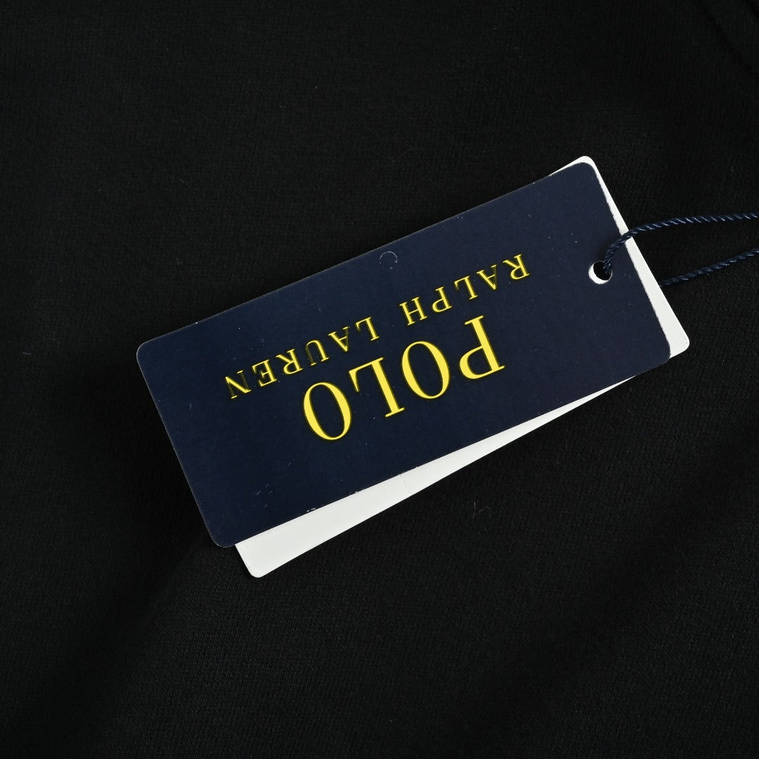 Ralph Lauren Gold Pony Embroidered Half-Zip Sweatshirt | Black