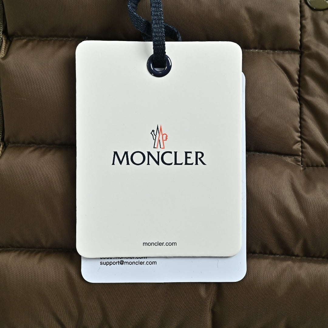 Moncler Hooded Knit Hybrid Down Jacket with Sleeve Pocket - Olive Green