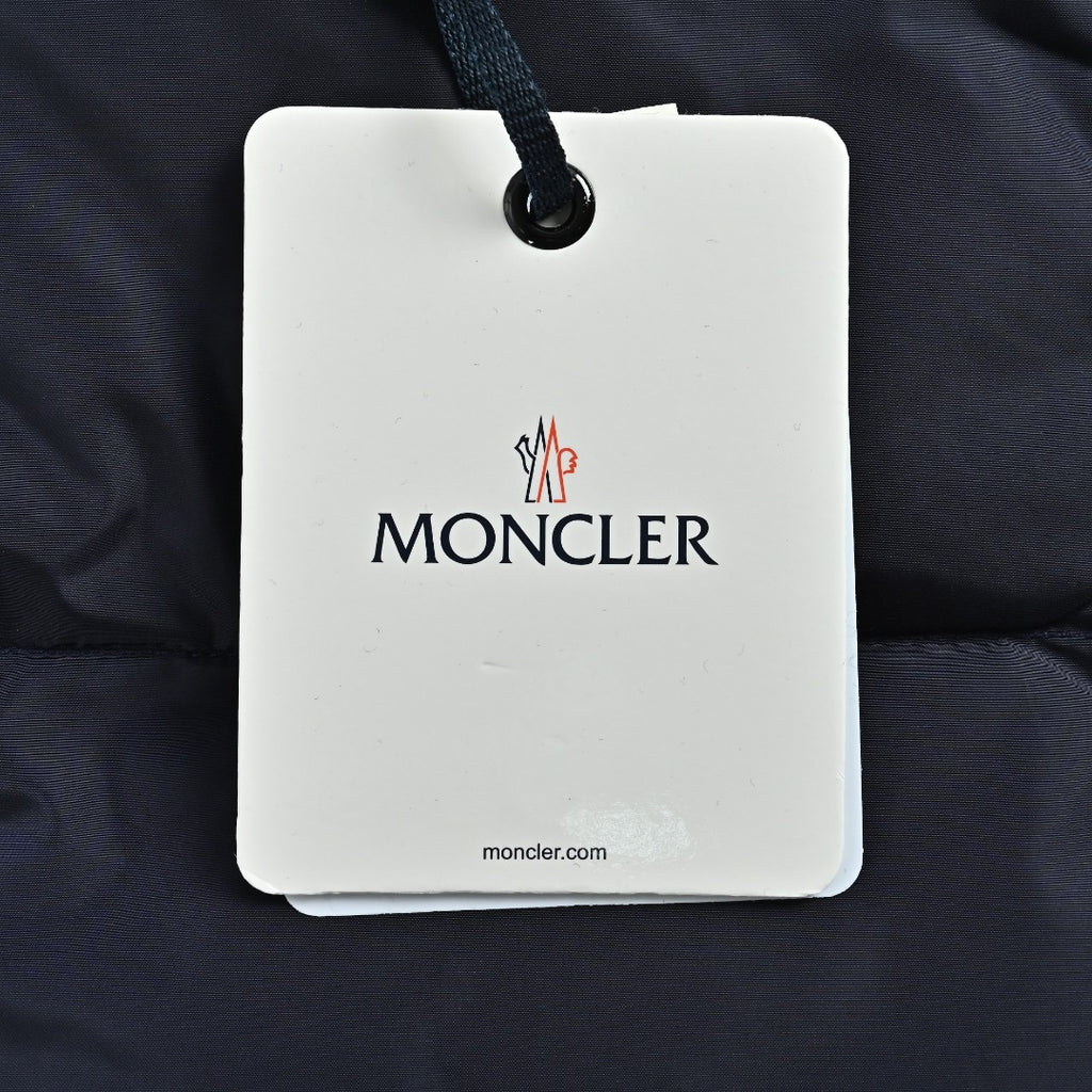 Moncler Color-Trim Knit Hybrid Down Jacket - Navy Blue