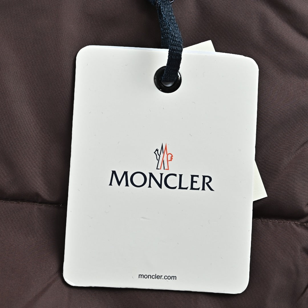 Moncler Color-Trim Knit Hybrid Down Jacket - Brown