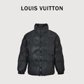 Louis Vuitton Embossed Monogram Stand-Collar Down Jacket - Black