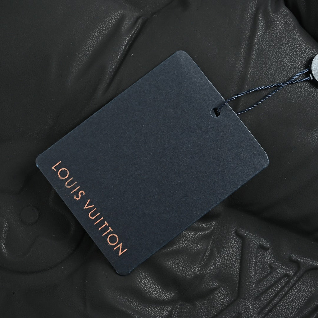 Louis Vuitton Embossed Monogram Stand-Collar Down Jacket - Black