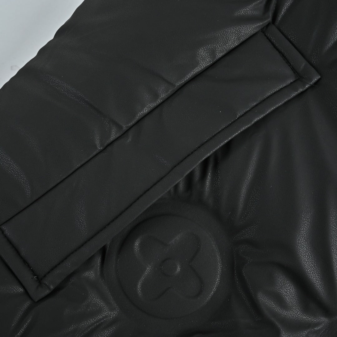 Louis Vuitton Embossed Monogram Stand-Collar Down Jacket - Black