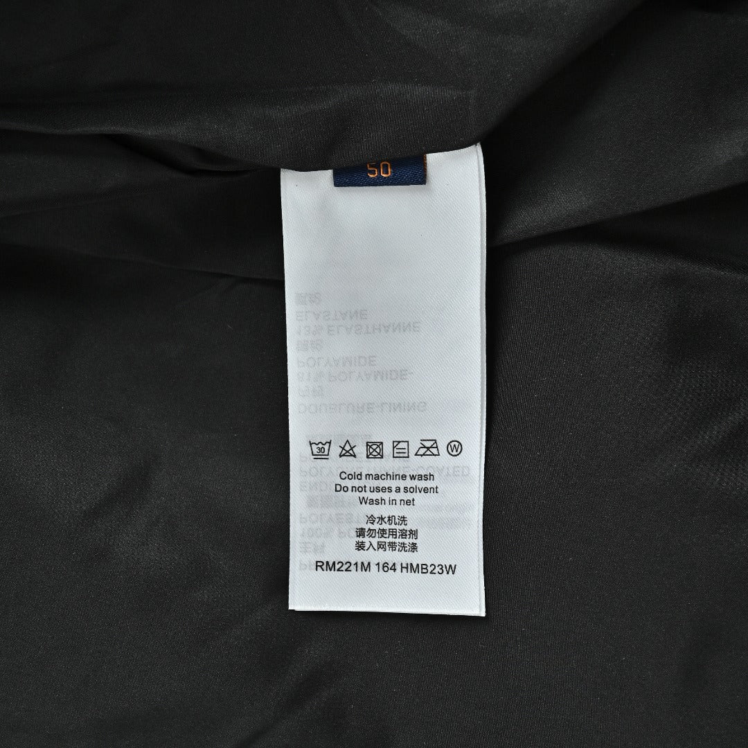 Louis Vuitton Embossed Monogram Stand-Collar Down Jacket - Black