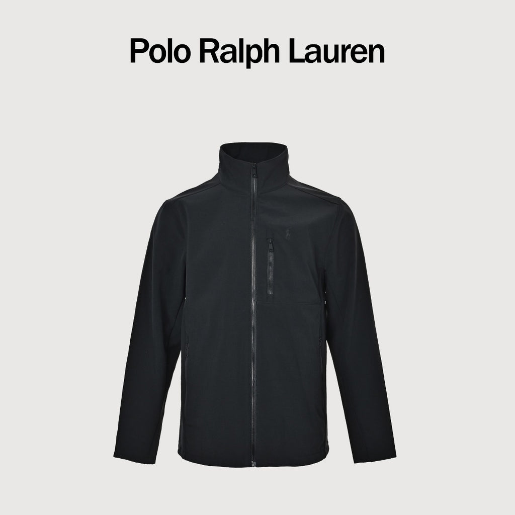 Ralph Lauren Pony Embroidered Fleece-Lined Zip Jacket - Black