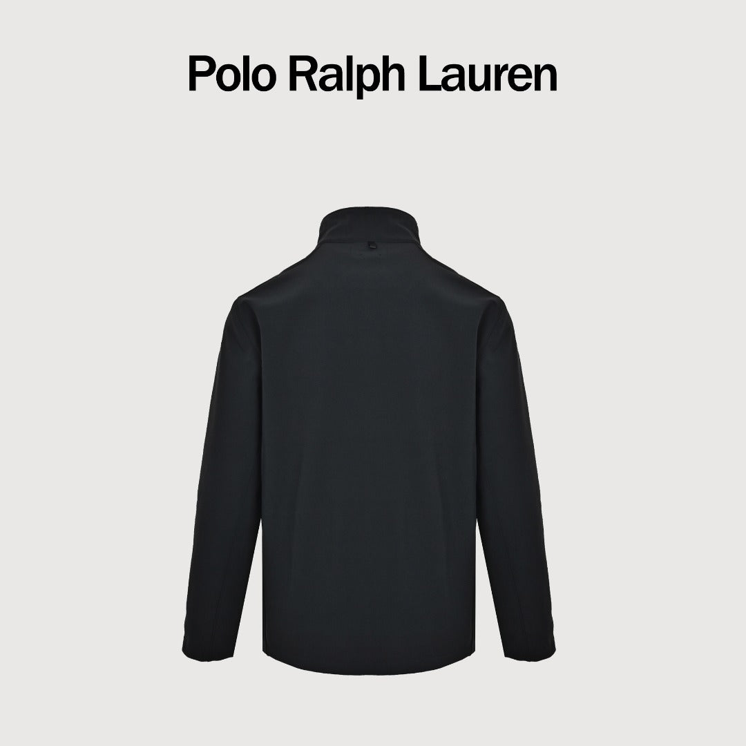 Ralph Lauren Pony Embroidered Fleece-Lined Zip Jacket - Black