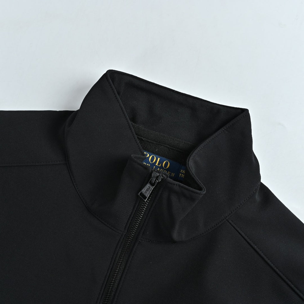 Ralph Lauren Pony Embroidered Fleece-Lined Zip Jacket - Black