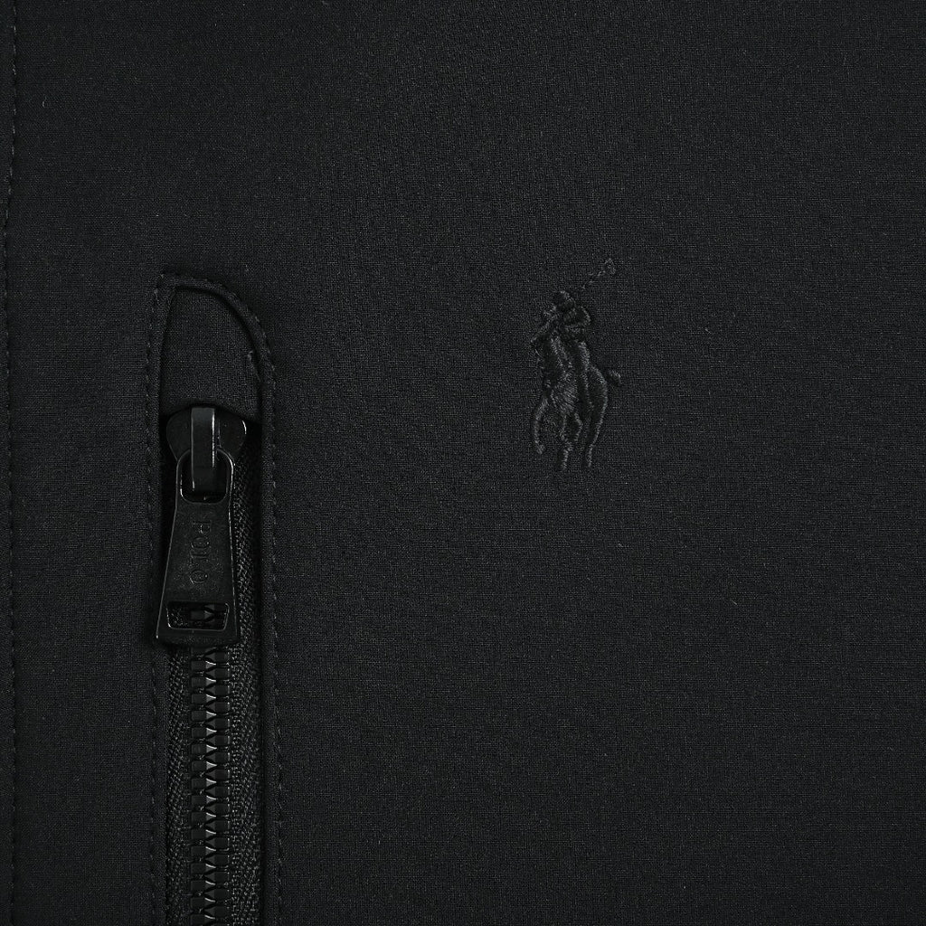Ralph Lauren Pony Embroidered Fleece-Lined Zip Jacket - Black