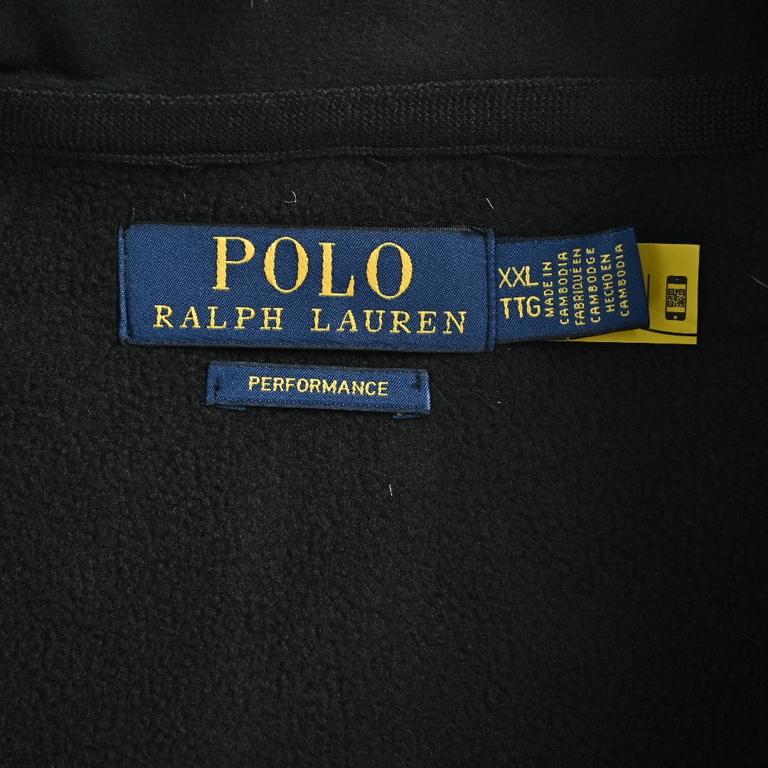 Ralph Lauren Pony Embroidered Fleece-Lined Zip Jacket - Black
