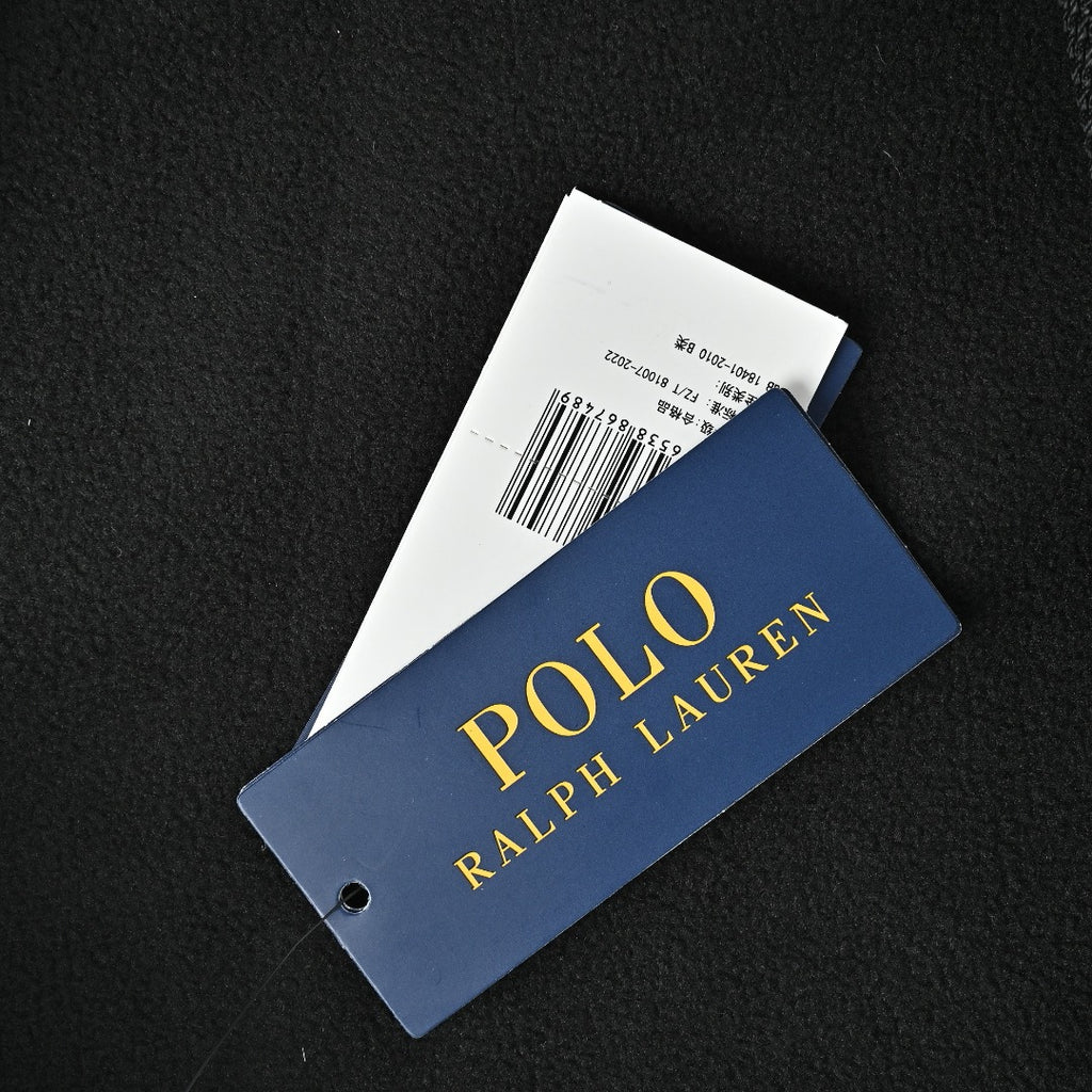 Ralph Lauren Pony Embroidered Fleece-Lined Zip Jacket - Black
