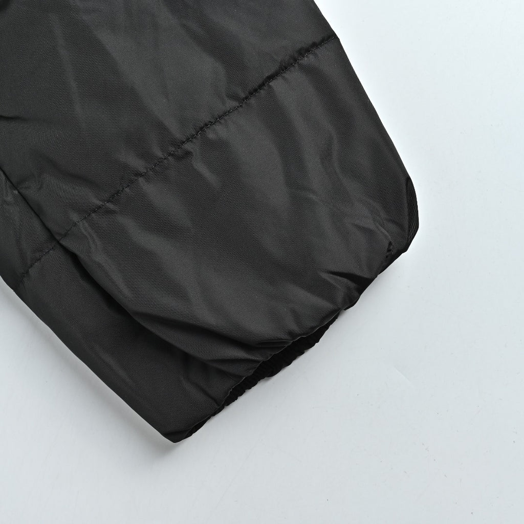 PRADA Triangle Logo Stand-Collar Down Jacket - Black