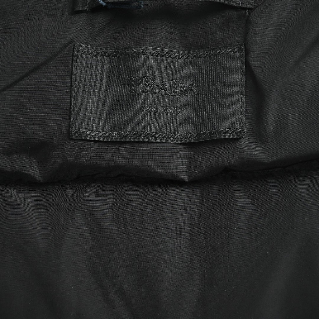 PRADA Triangle Logo Stand-Collar Down Jacket - Black