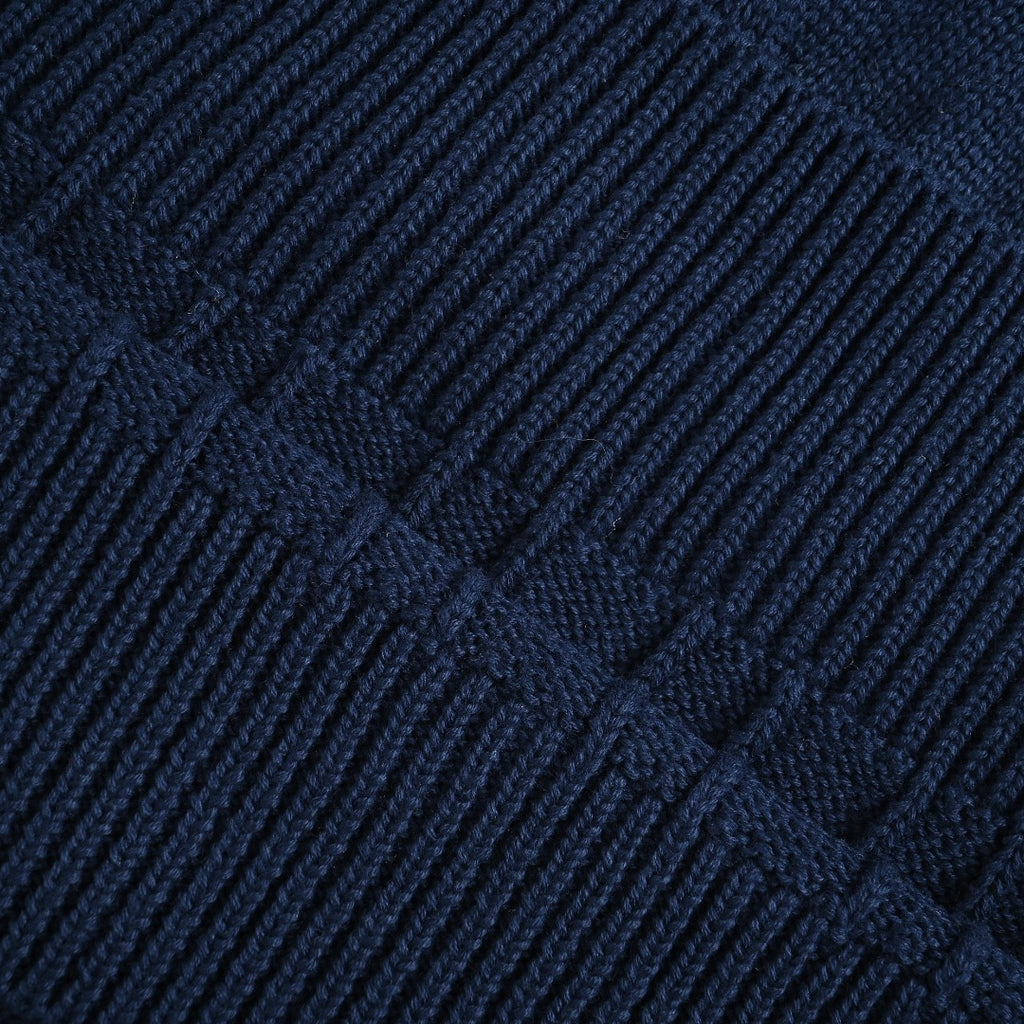 Ralph Lauren Cable-Knit Three-Button Polo Sweater - Navy with Red Pony