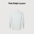 Ralph Lauren Cable-Knit Three-Button Polo Sweater - White
