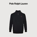 Ralph Lauren Cable-Knit Three-Button Polo Sweater - Black