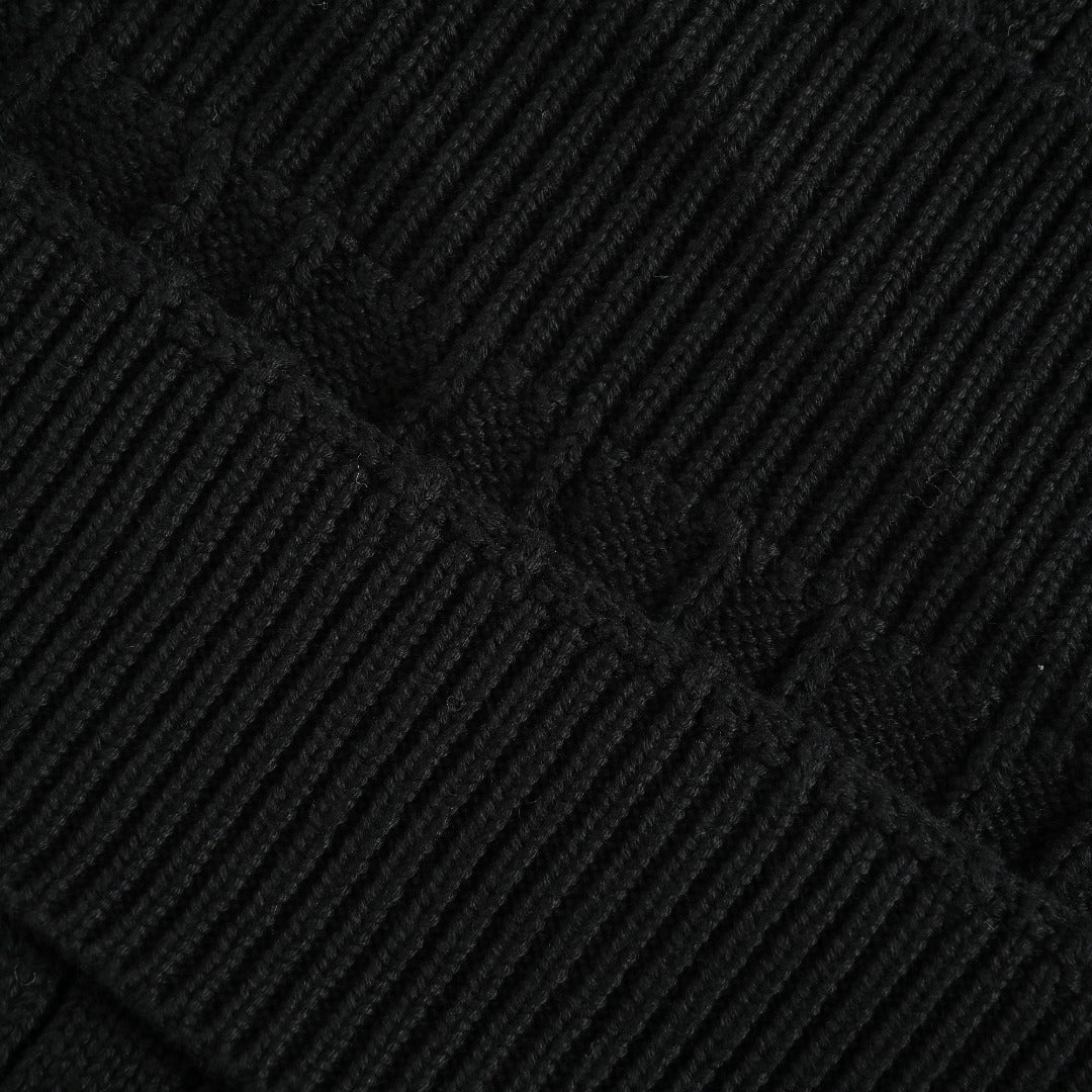 Ralph Lauren Cable-Knit Three-Button Polo Sweater - Black