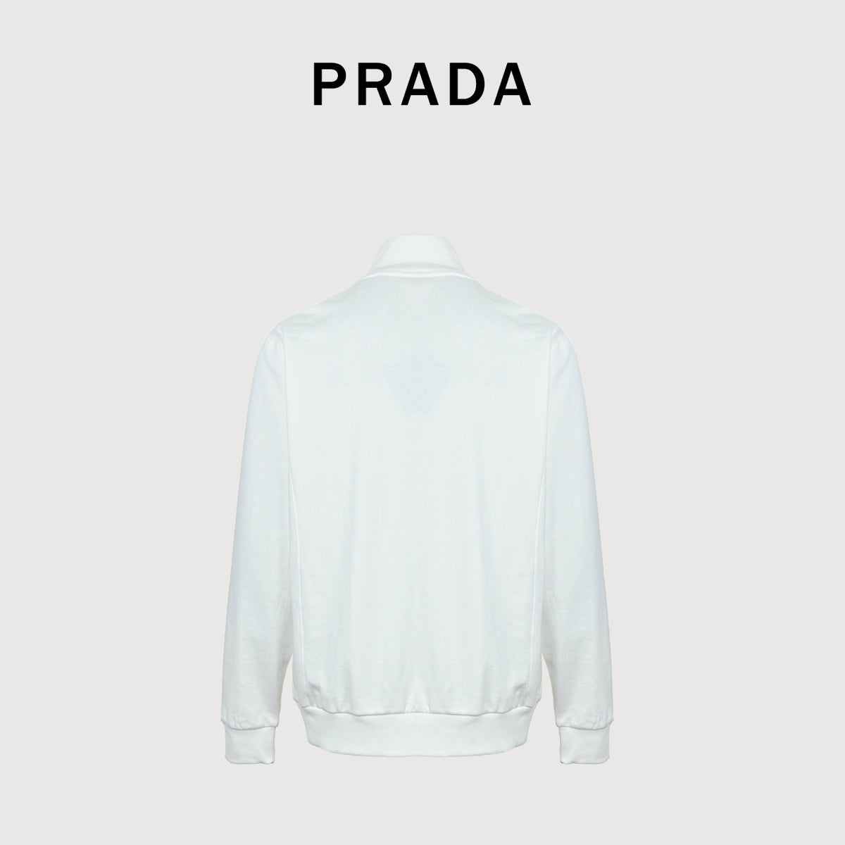 Prada Red Silicone Trim Zip-Up Jacket - White