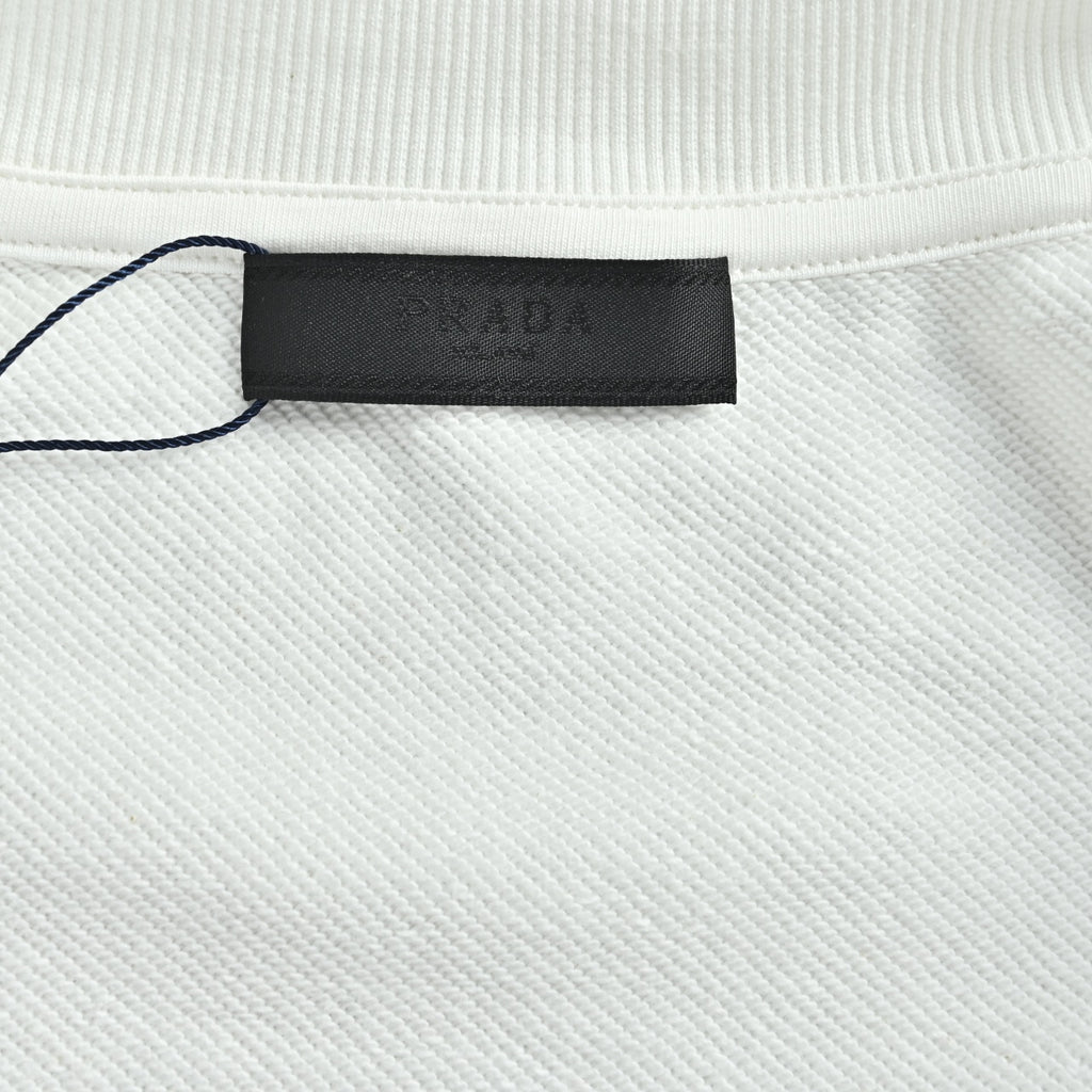 Prada Red Silicone Trim Zip-Up Jacket - White