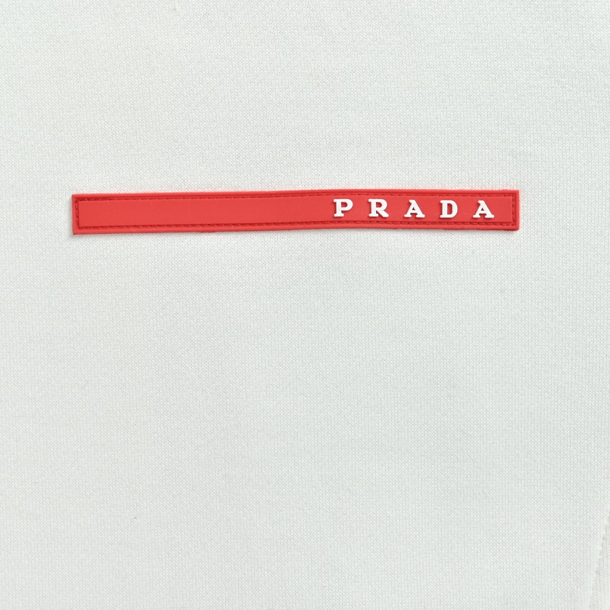 Prada Red Silicone Trim Zip-Up Jacket - White