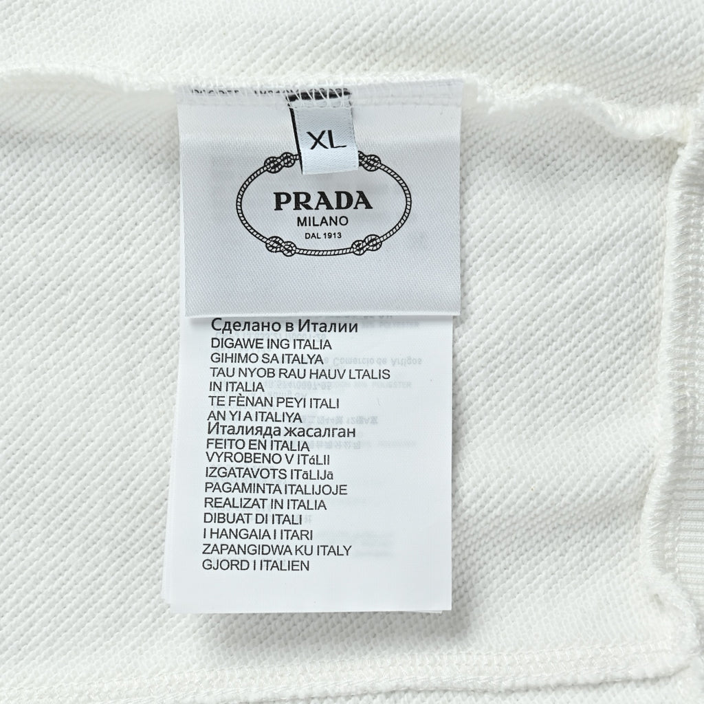 Prada Red Silicone Trim Zip-Up Jacket - White