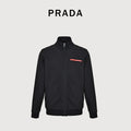 Prada Red Silicone Trim Zip-Up Jacket - Black