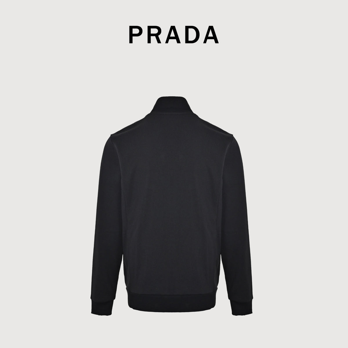 Prada Red Silicone Trim Zip-Up Jacket - Black
