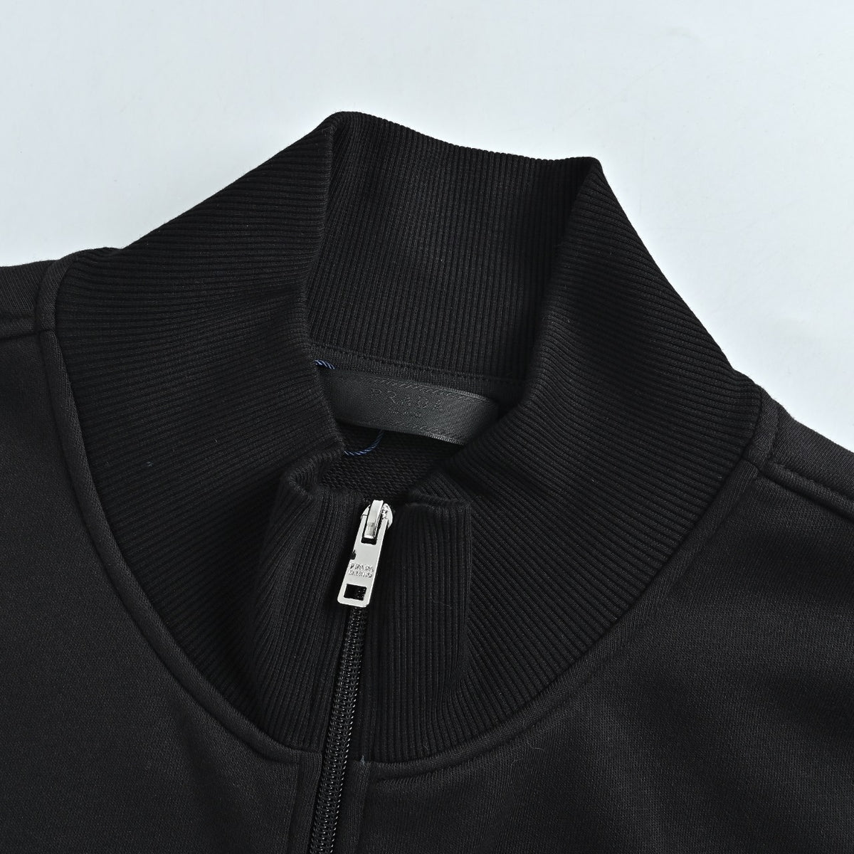 Prada Red Silicone Trim Zip-Up Jacket - Black
