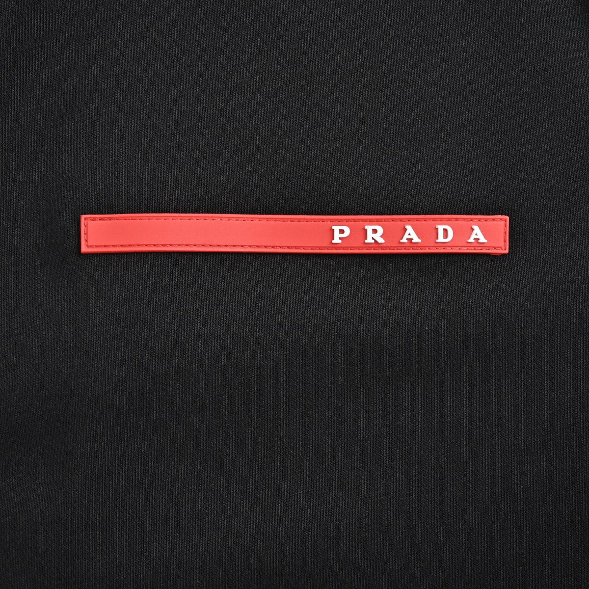 Prada Red Silicone Trim Zip-Up Jacket - Black