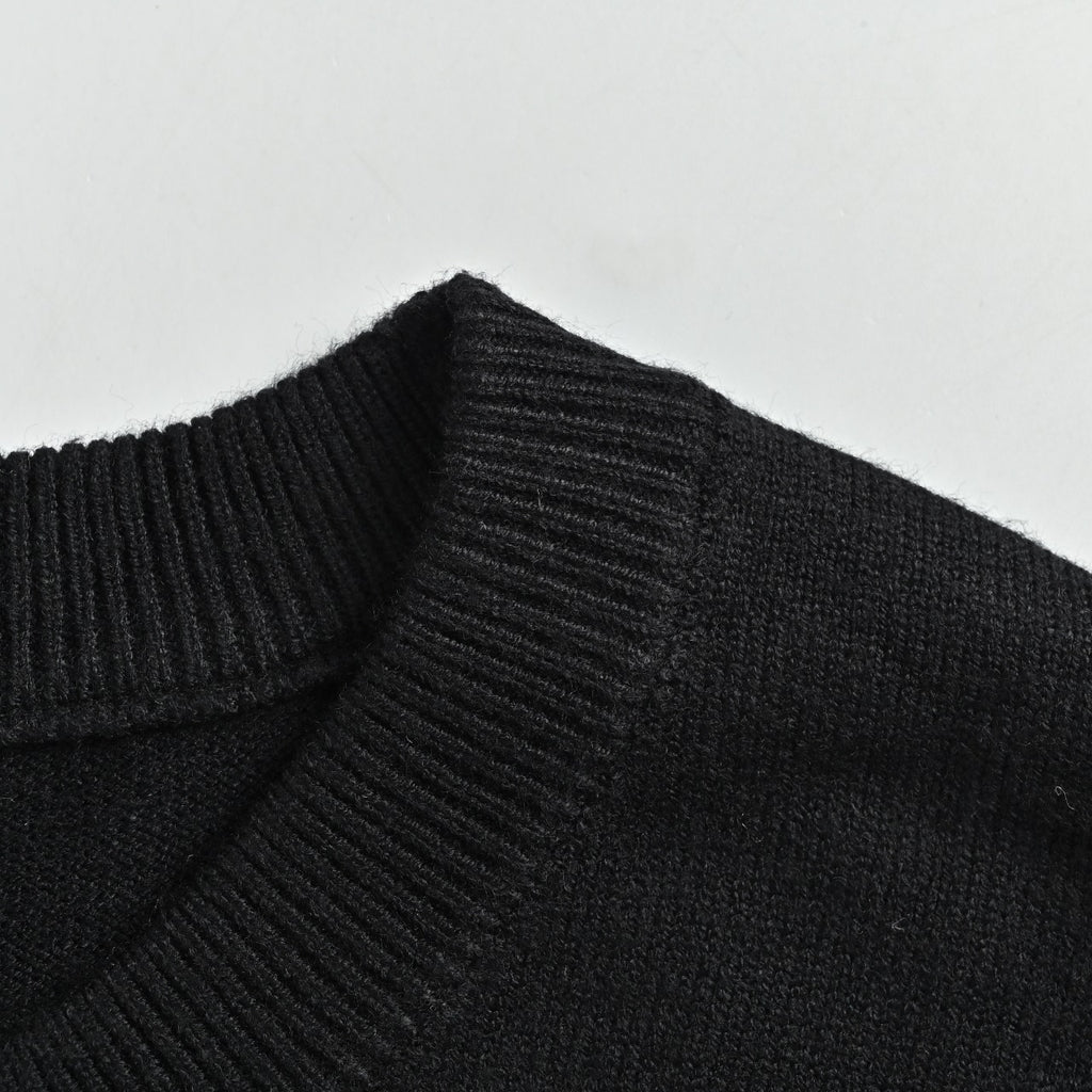 Chrome Hearts Rhinestone Logo Crewneck Knit Sweater - Black