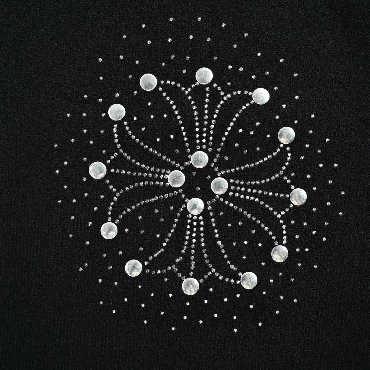 Chrome Hearts Rhinestone Logo Crewneck Knit Sweater - Black