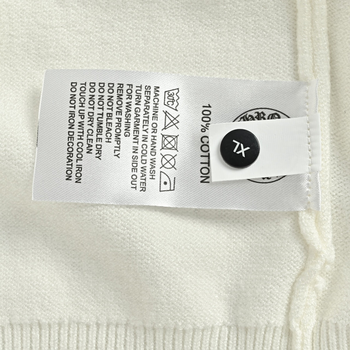 Chrome Hearts Rhinestone Logo Crewneck Knit Sweater - White