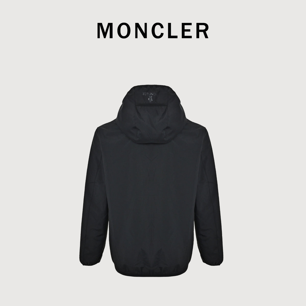 Moncler Black Sleeve Badge Hooded Zip-Up Jacket - Dark Navy