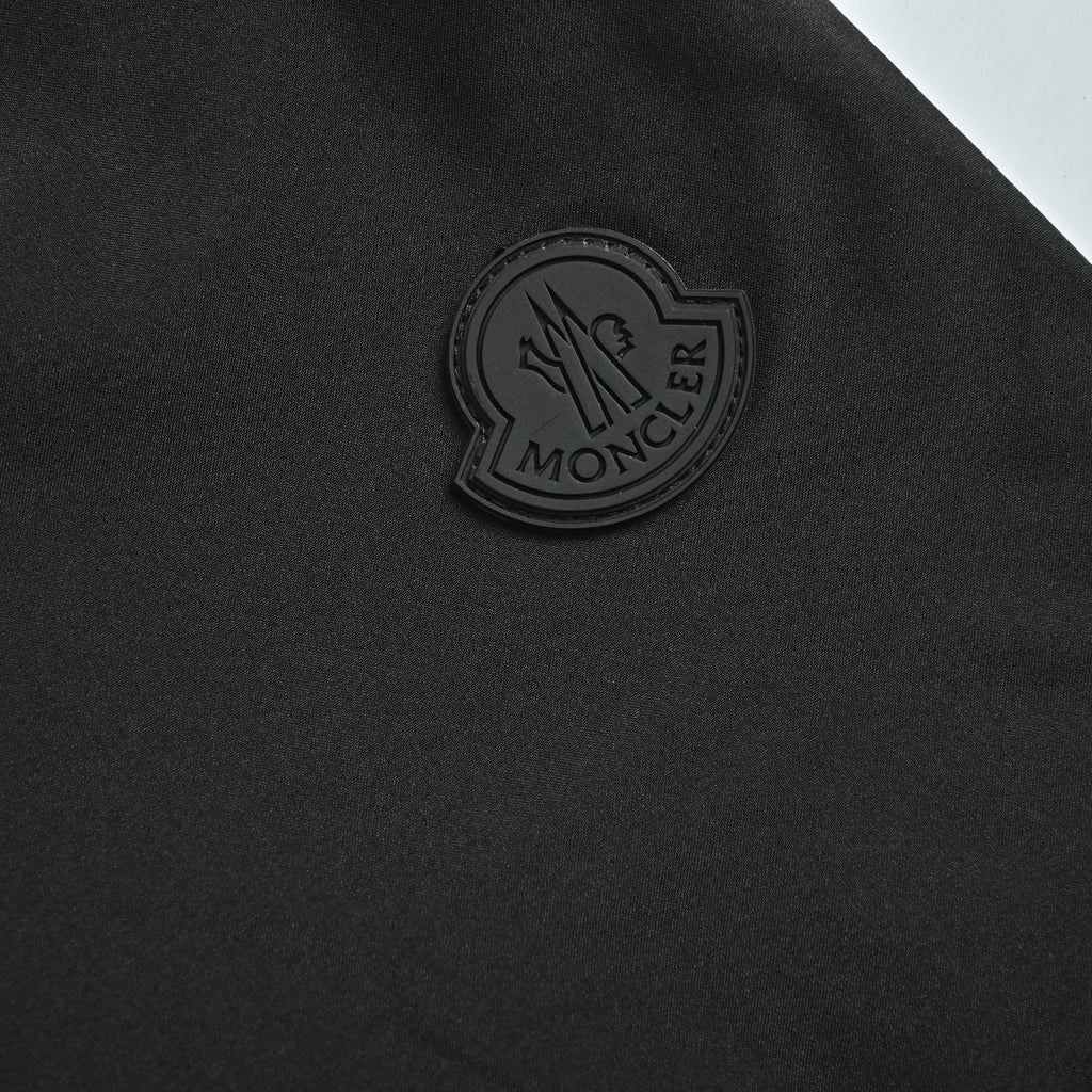 Moncler Black Sleeve Badge Hooded Zip-Up Jacket - Dark Navy
