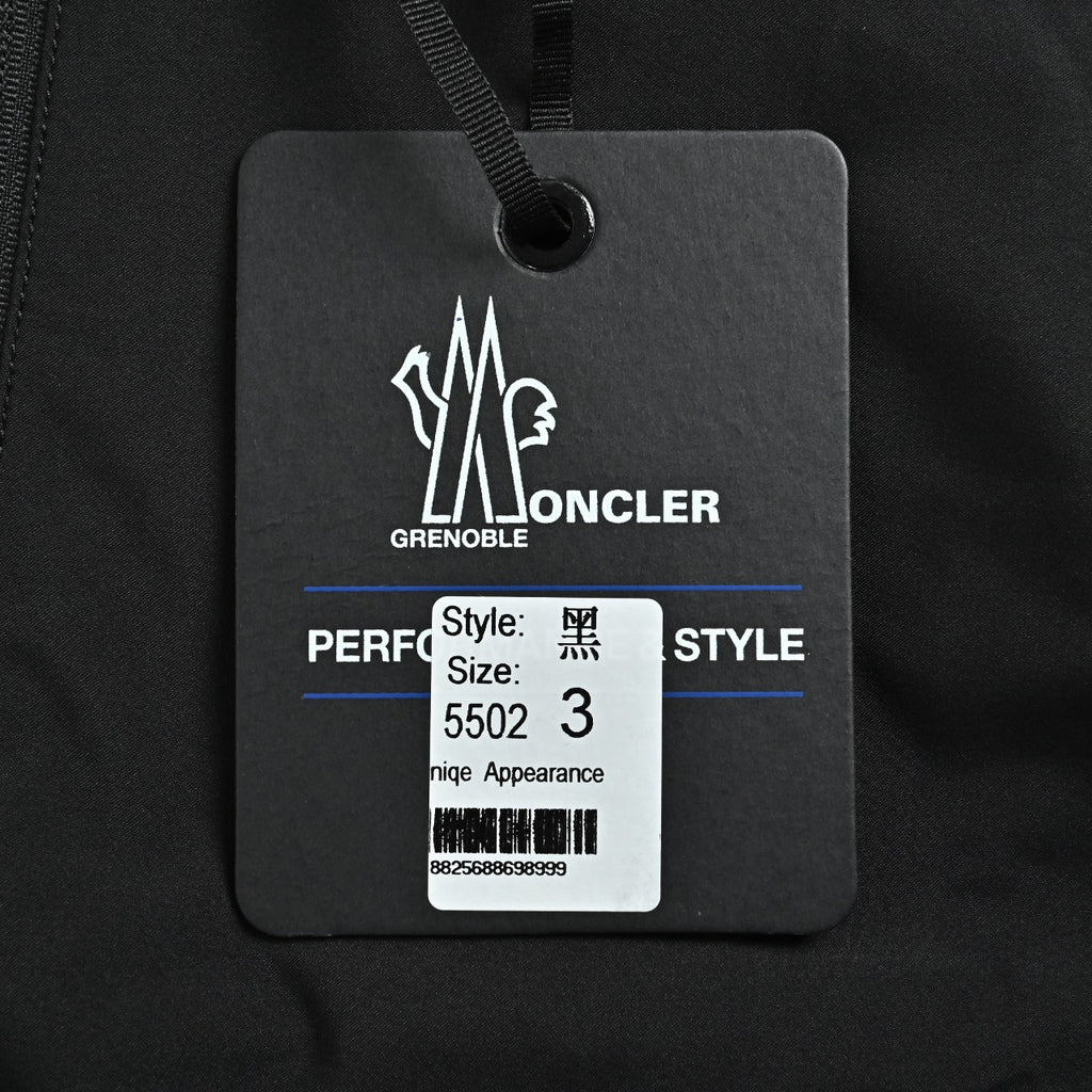 Moncler Black Sleeve Badge Hooded Zip-Up Jacket - Dark Navy